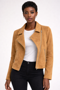 The Luxe Tan Moto Jacket