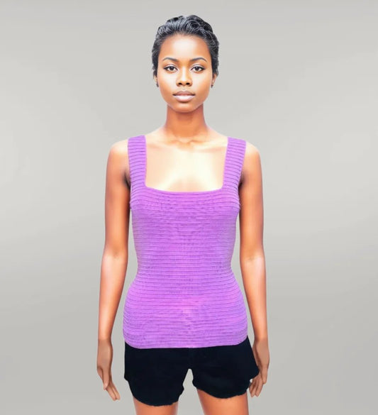 Lavender Fitted Ribbed Top