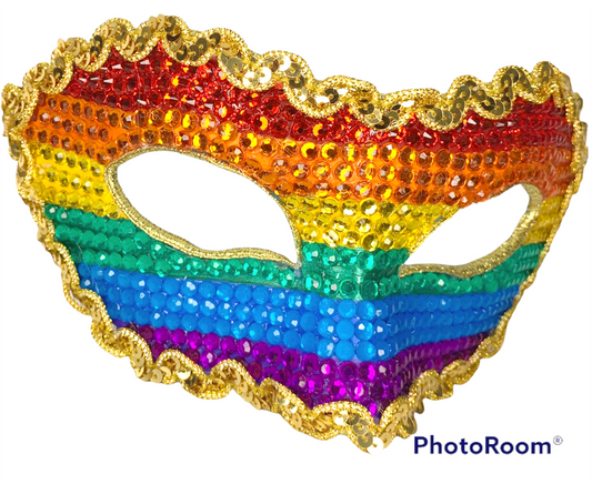 LGBT Flag Crystal Rhinestones Masquerade Mask