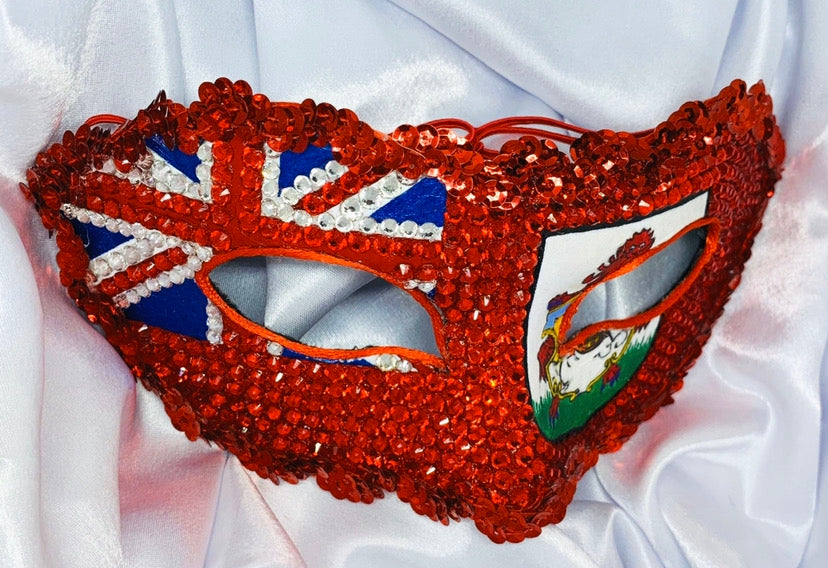 Rhinestone Half Mask - Bermuda