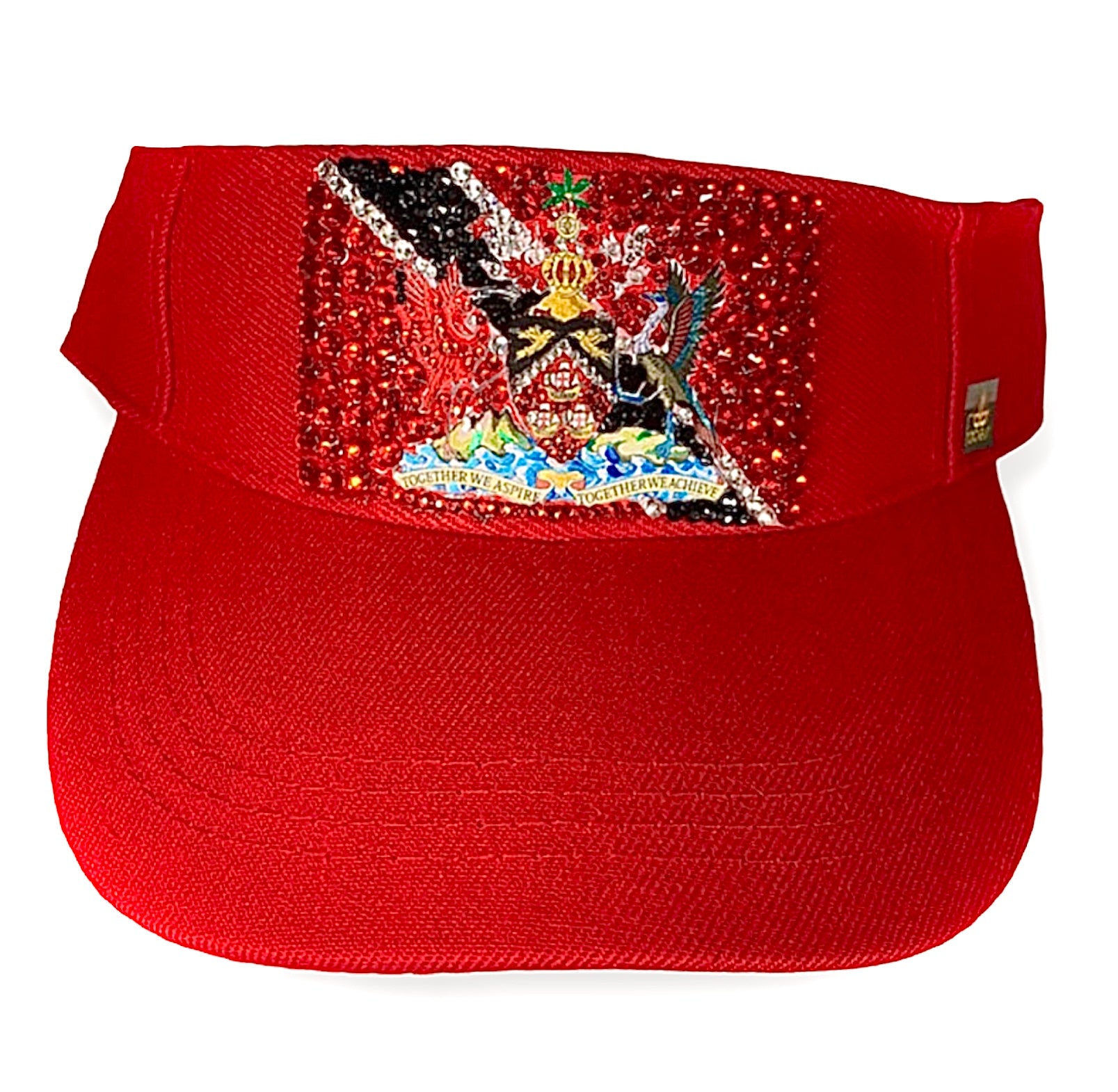 Trinidad & Tobago Rhinestone Flag Visor | Handcrafted Crystal Sun Visor