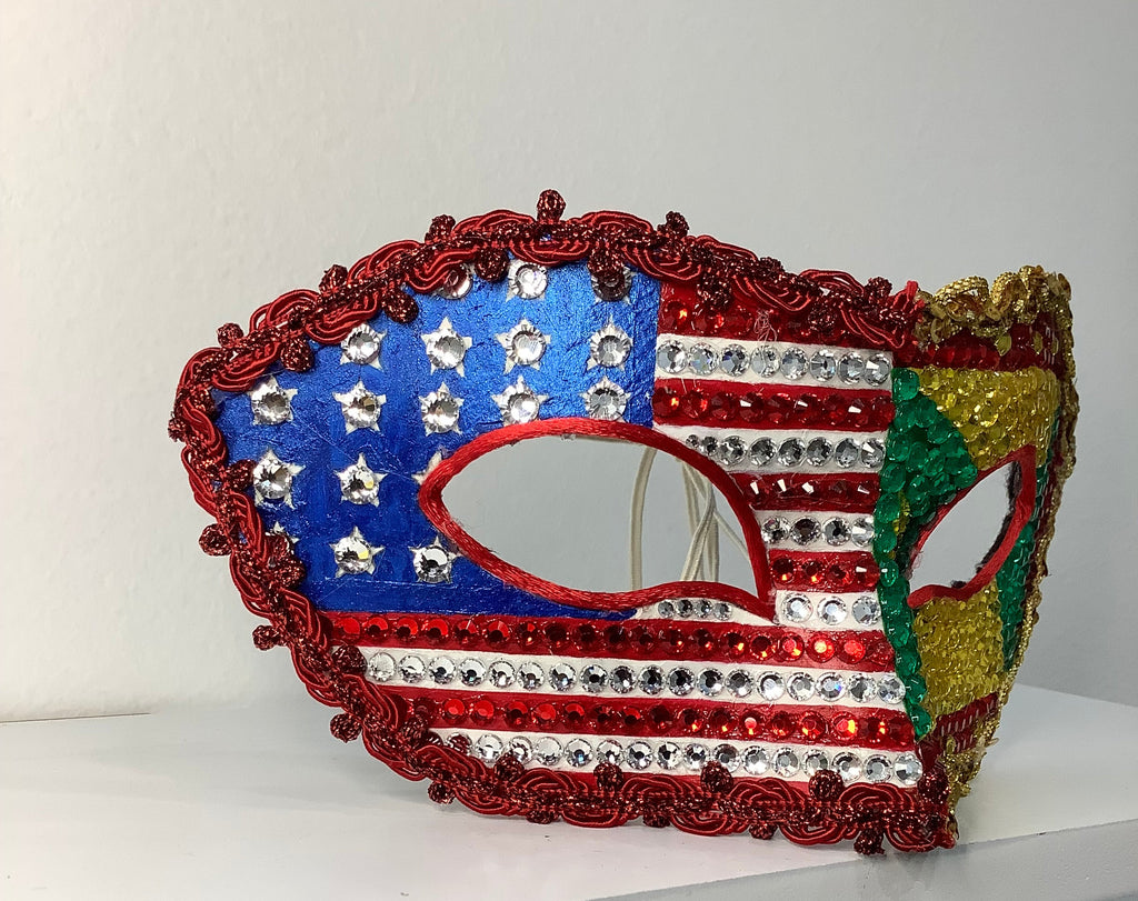 Rhinestone Half Mask - Grenada / American Mask