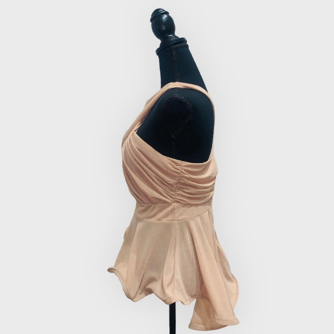 Tan sleeveless blouse