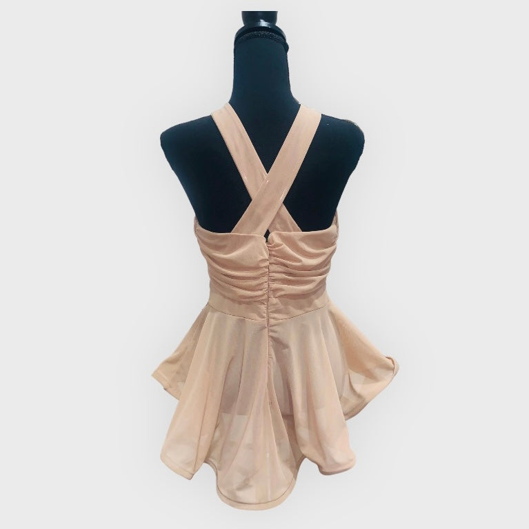 Tan sleeveless blouse