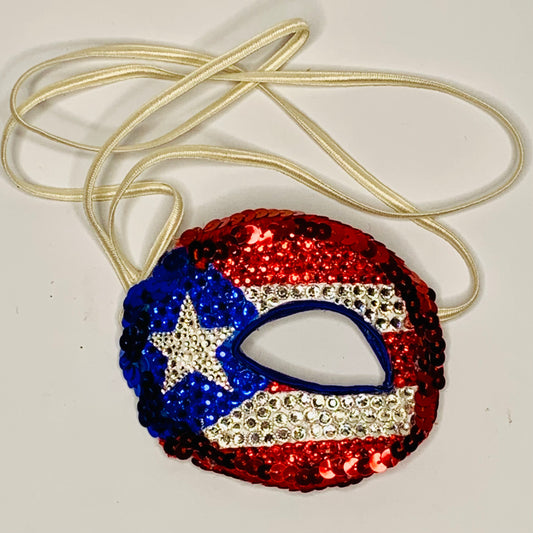 Puerto Rico Eye Patch Mask with rhinestones