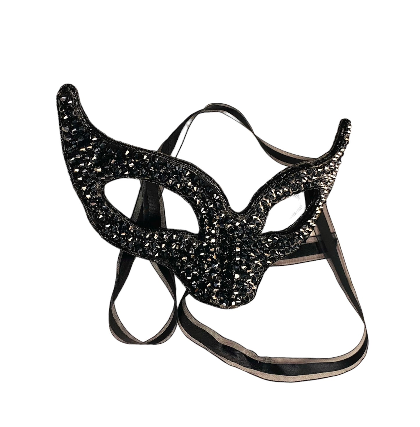 Cat Eye Custom Made Crystal Rhinestones Masquerade Mask Hand stoned and designed