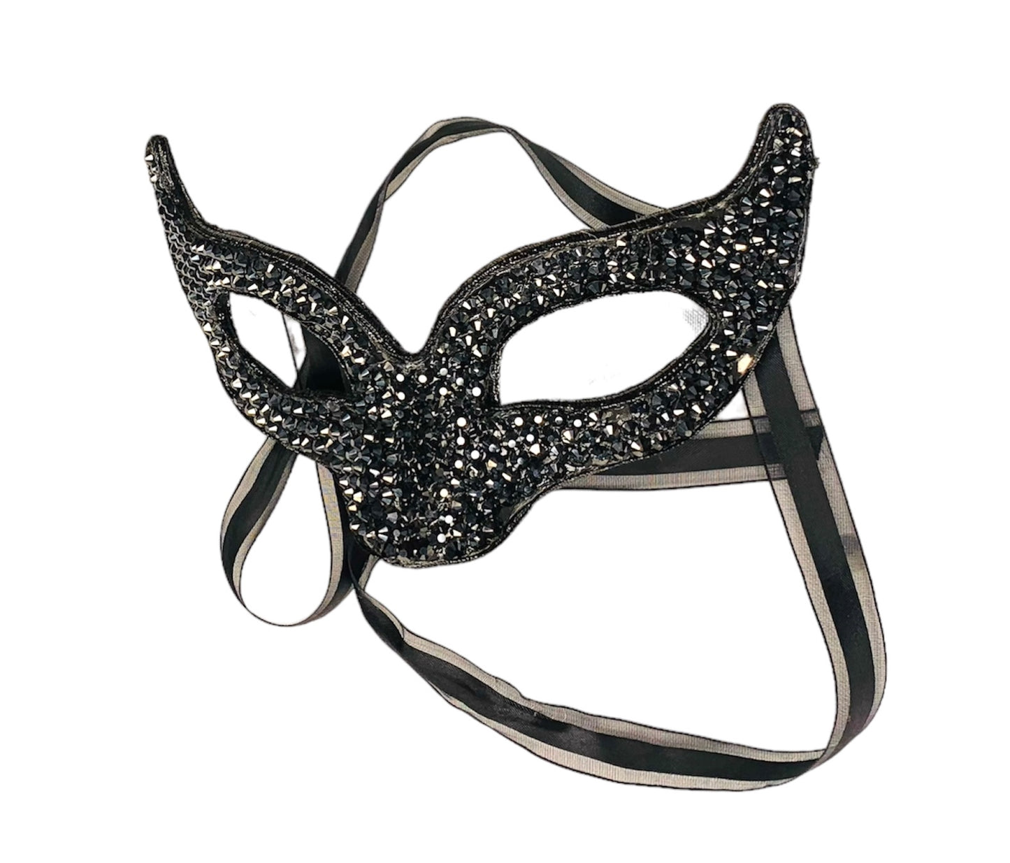 Cat Eye Custom Made Crystal Rhinestones Masquerade Mask Hand stoned and designed