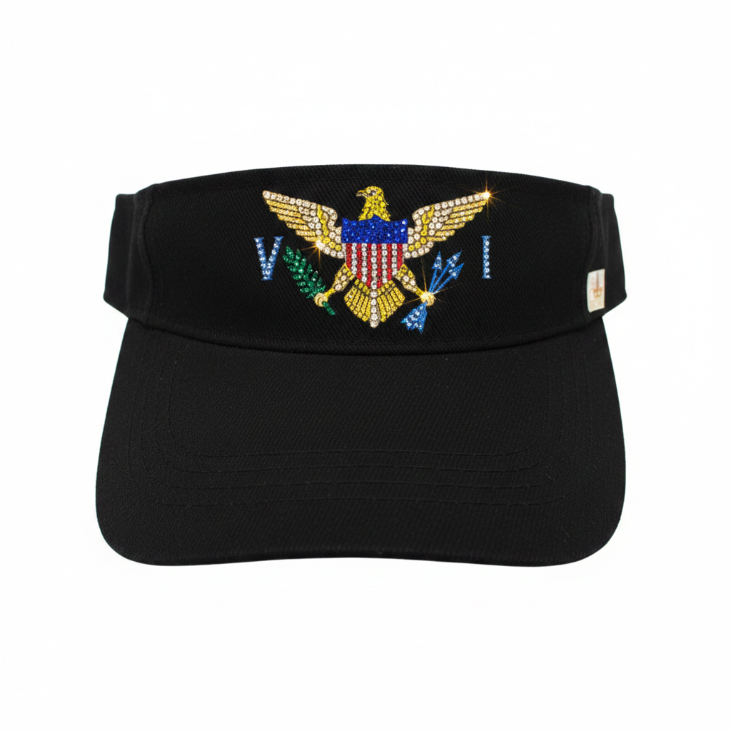 USVI Rhinestone Visor | Art Of Faces