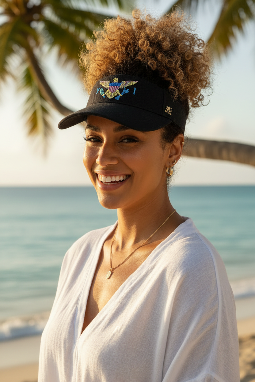 Black Visor Model Shot