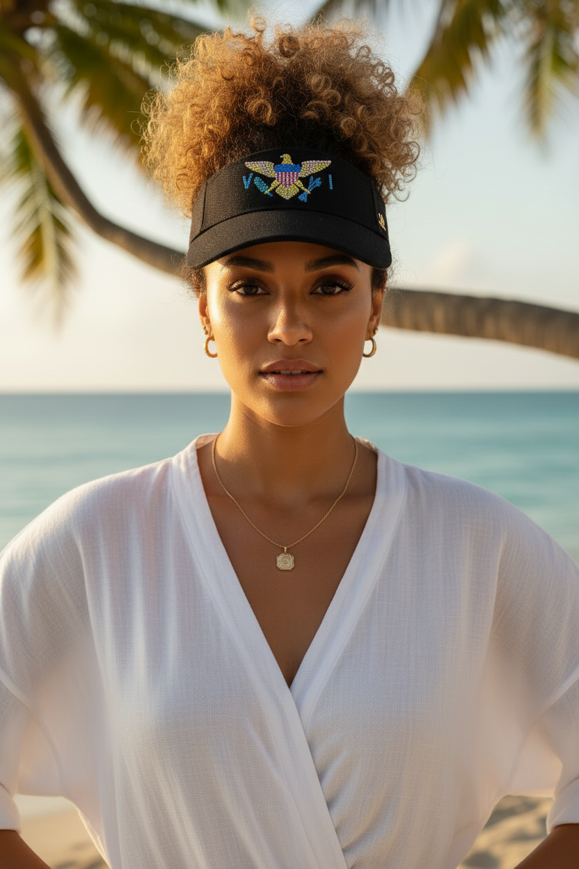 Black Visor Straight Forward Model Shot