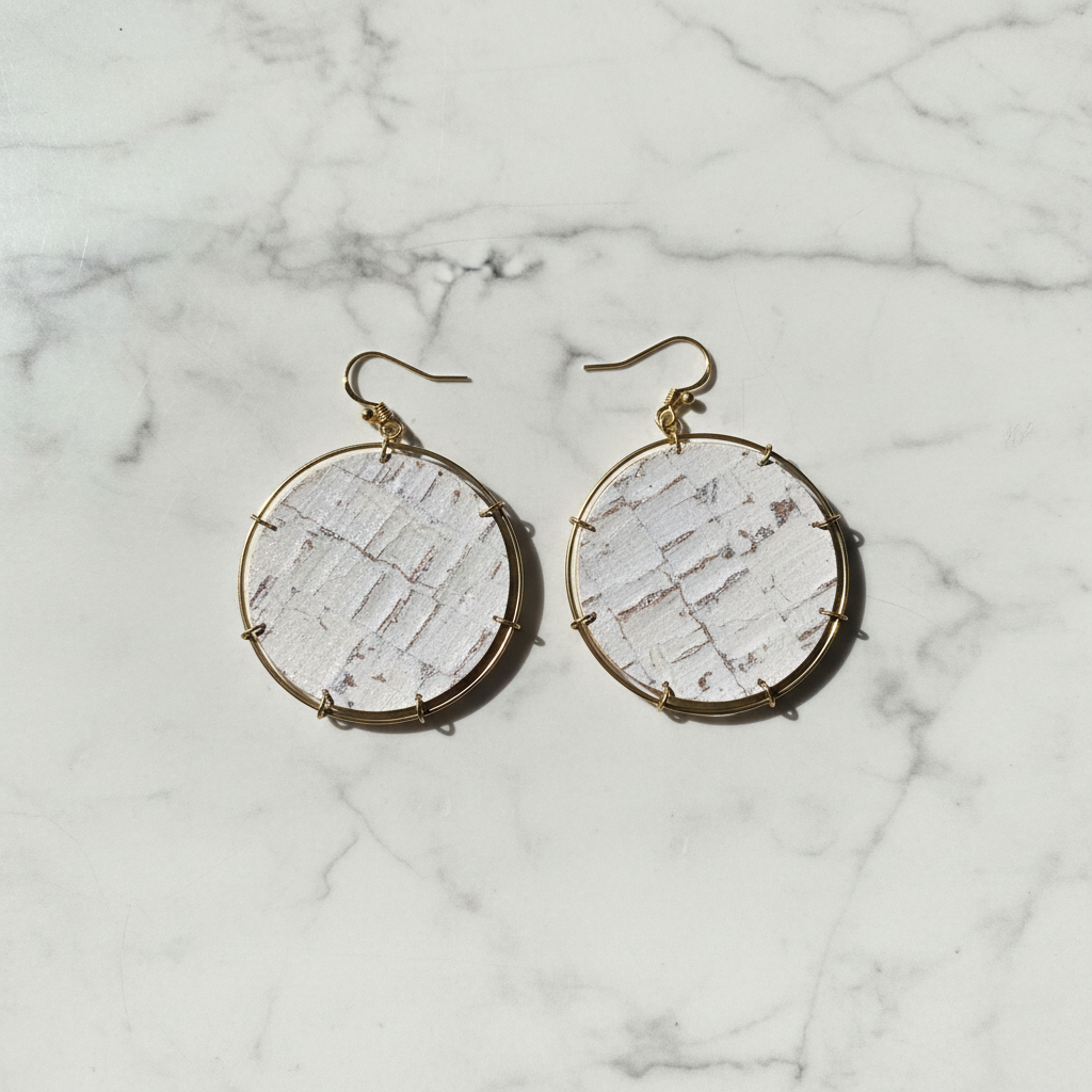 Cork Earring Flat Lay