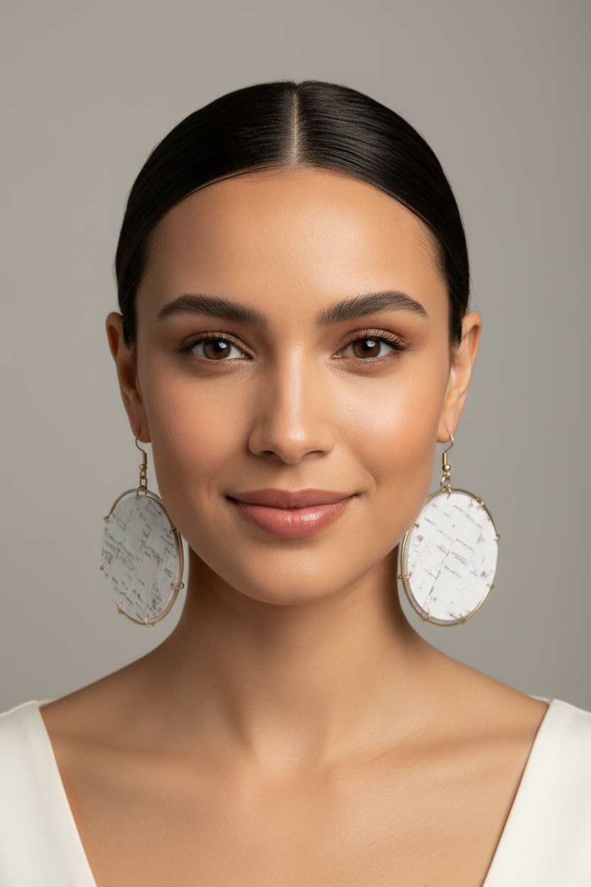 Cork Earring Front Shot