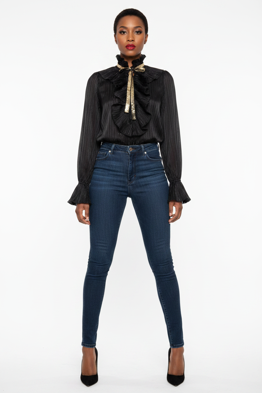 Dark Wash Skinny Jeans Look