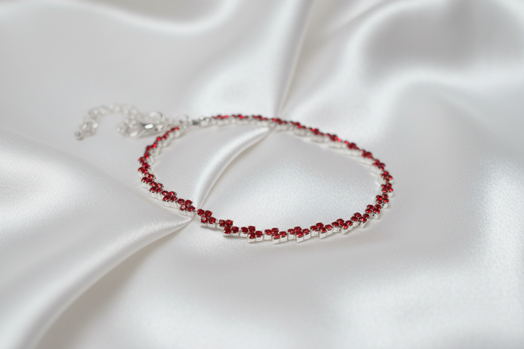 Elegant Red Zig-Zag Tennis Bracelet