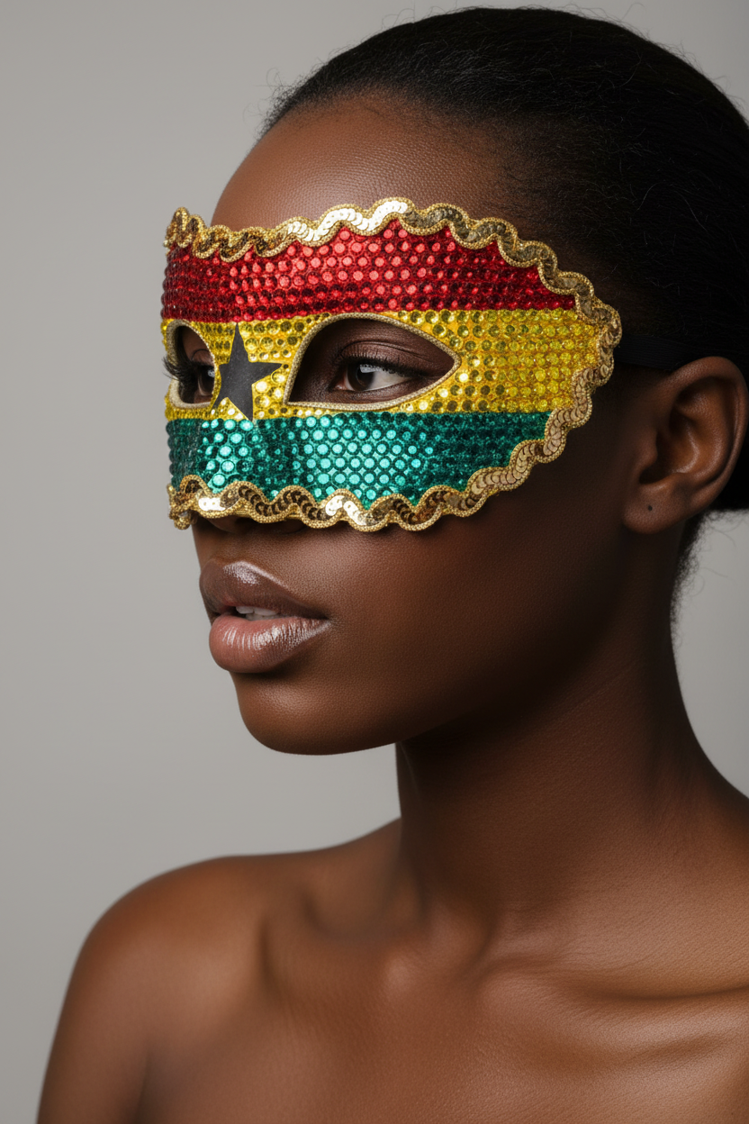 Ghana Flag Mask - Side Profile