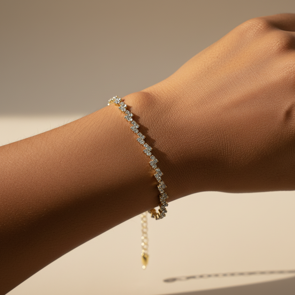 Gold Bracelet on Brown Wrist