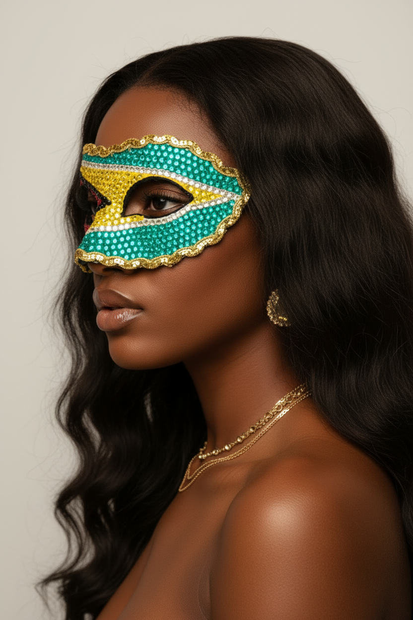 Guyana Flag Mask — Side Profile