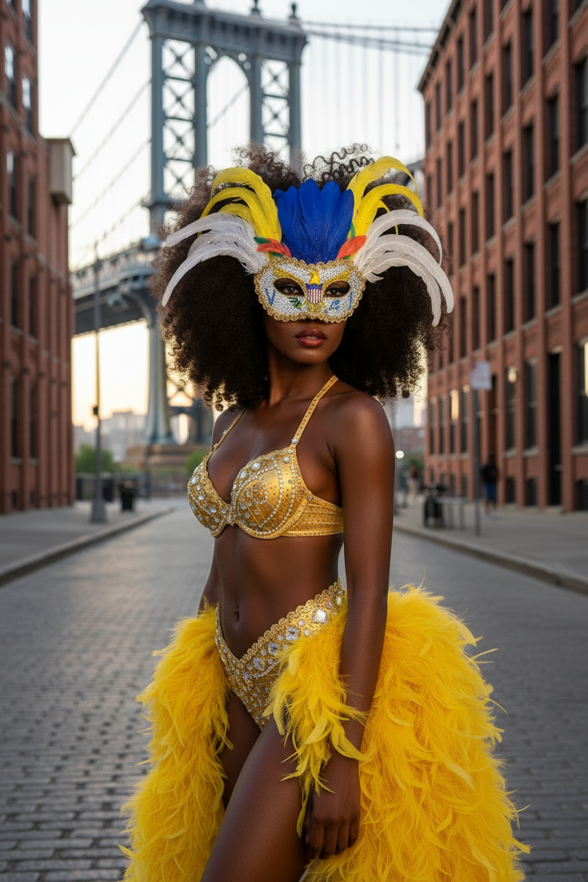 Her in Dumbo - gold carnival look