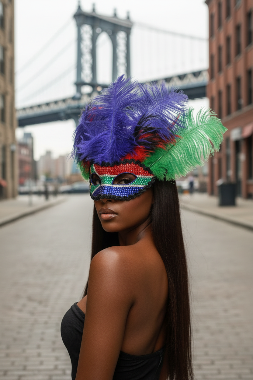 Over The Shoulder - South African Mask DUMBO