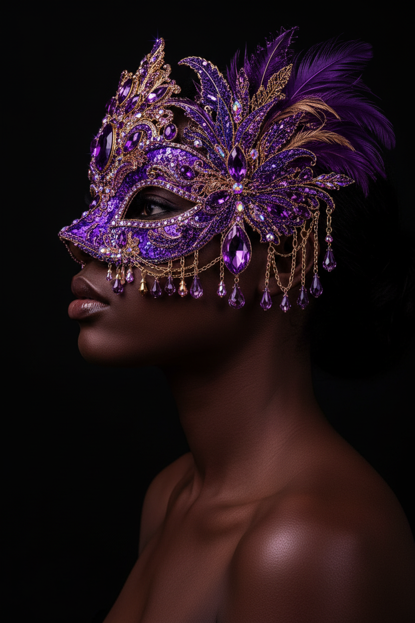 Purple Amethyst Mask - Regal Side Profile