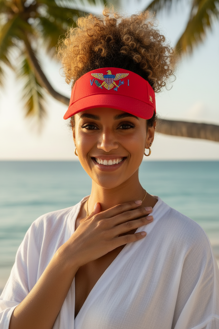 Red Visor New Pose Model Shot