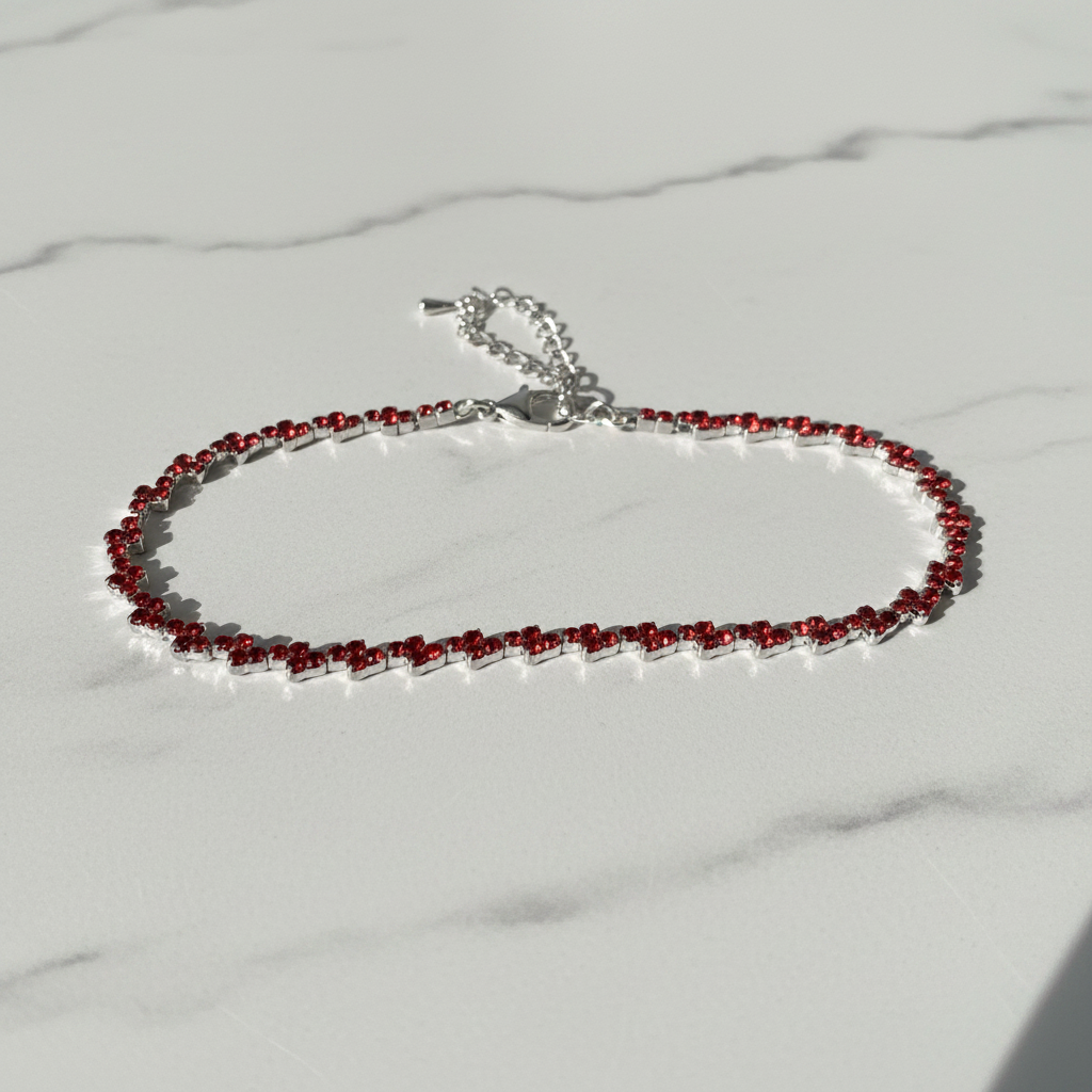 Red Zig-Zag Tennis Bracelet
