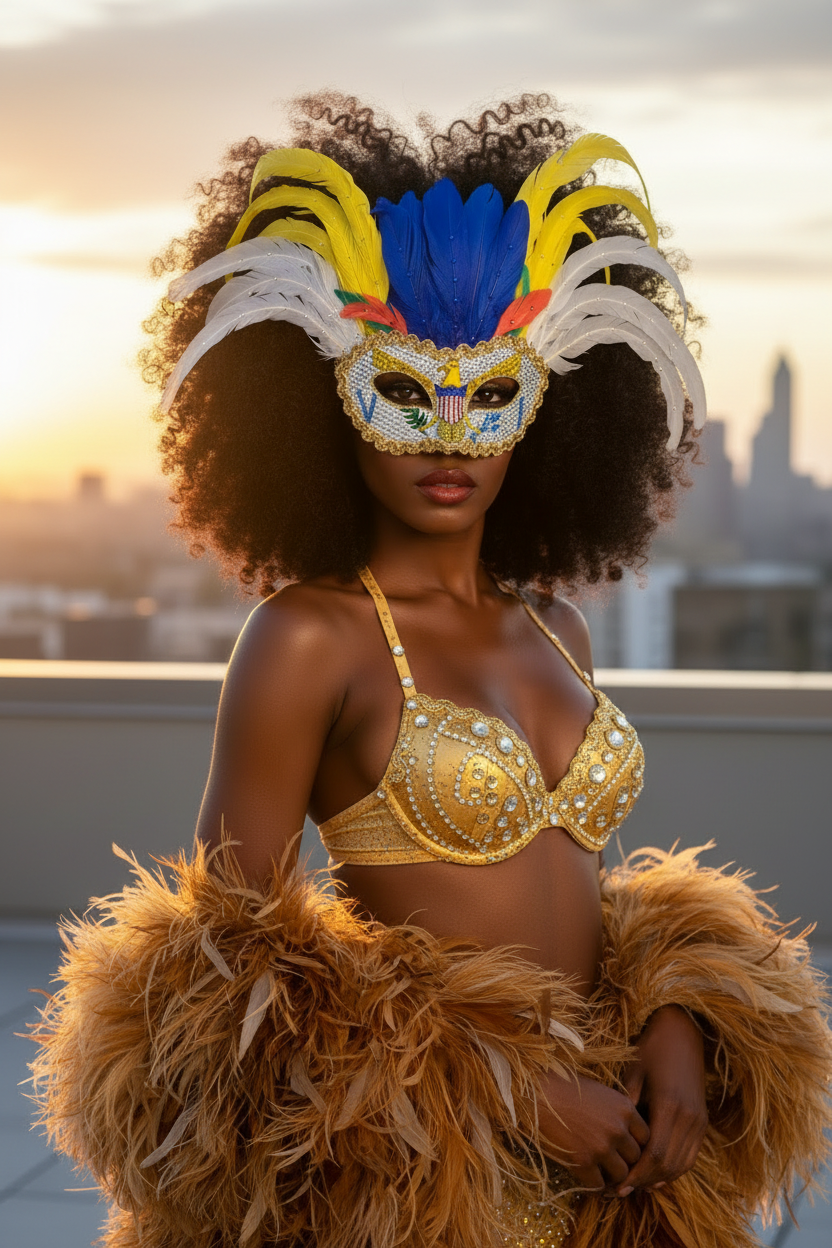 Rhinestone feathers - rooftop carnival
