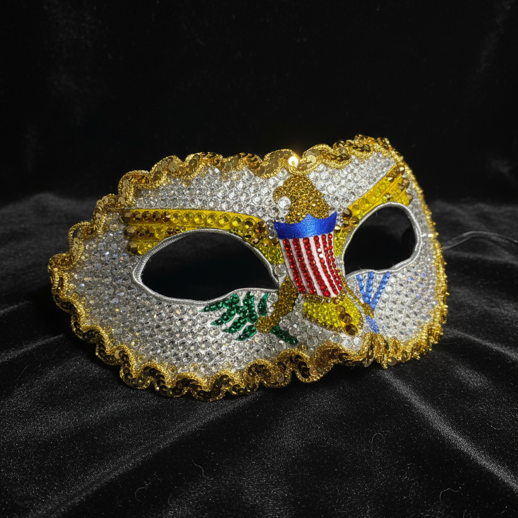 Right Angle - Rhinestone Flag Mask