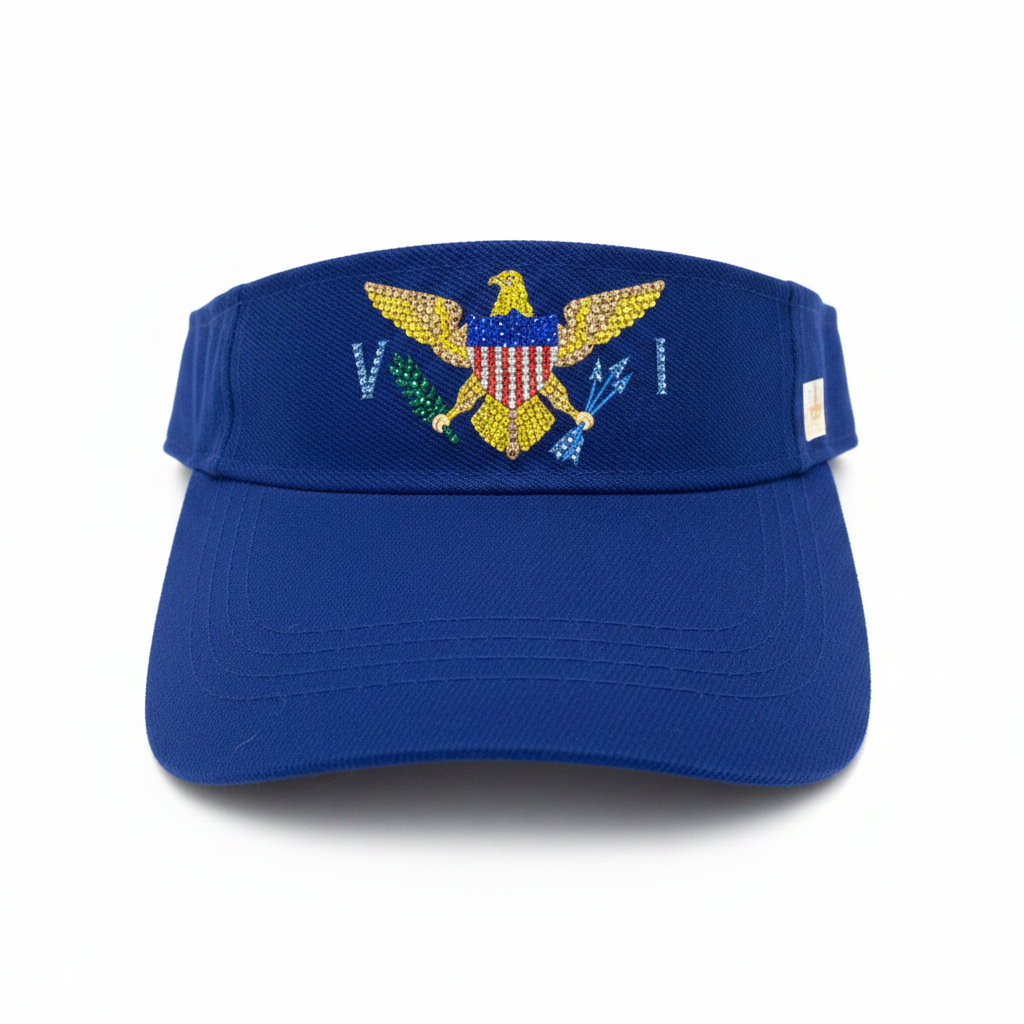 USVI Rhinestone Visor | Art Of Faces