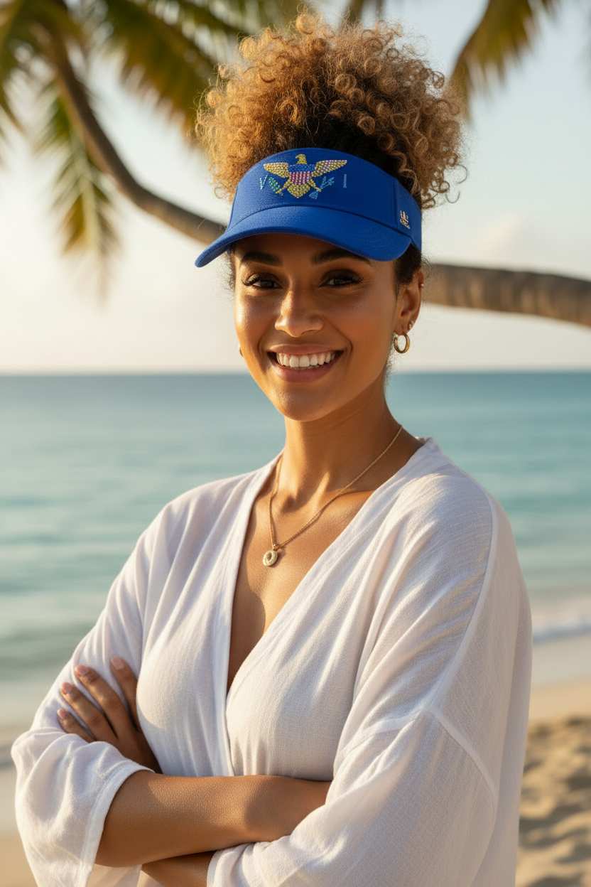 Royal Blue Visor Model Shot