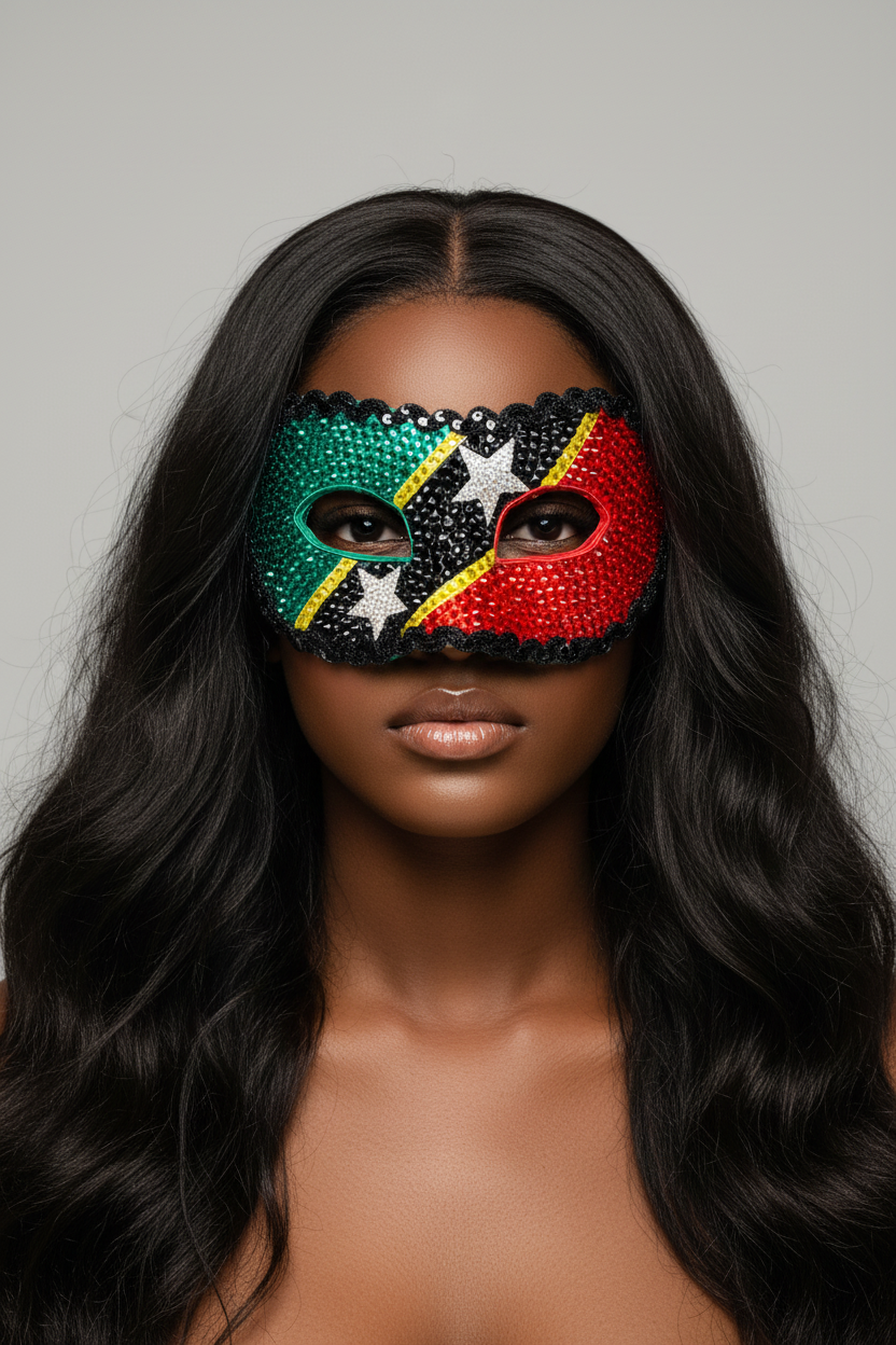 St. Kitts & Nevis Flag Mask on Model