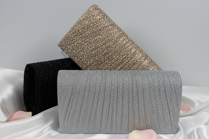 Three Clutches - White Pillow & Rose Petals