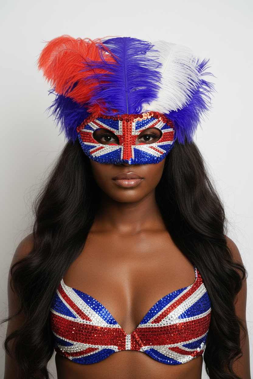 Union Jack Feather Mask — Flush Fit