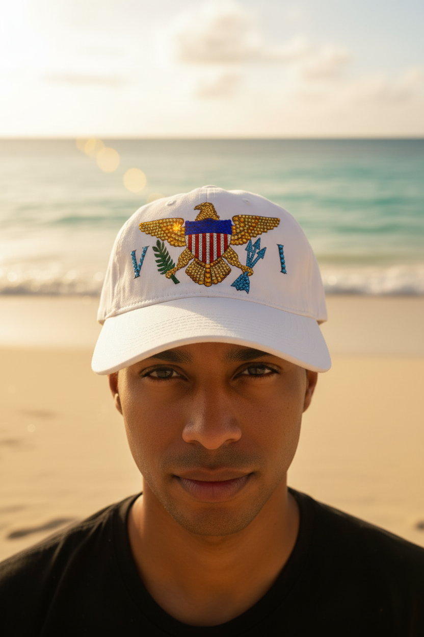 USVI Cap - Full Hat on Person at Beach