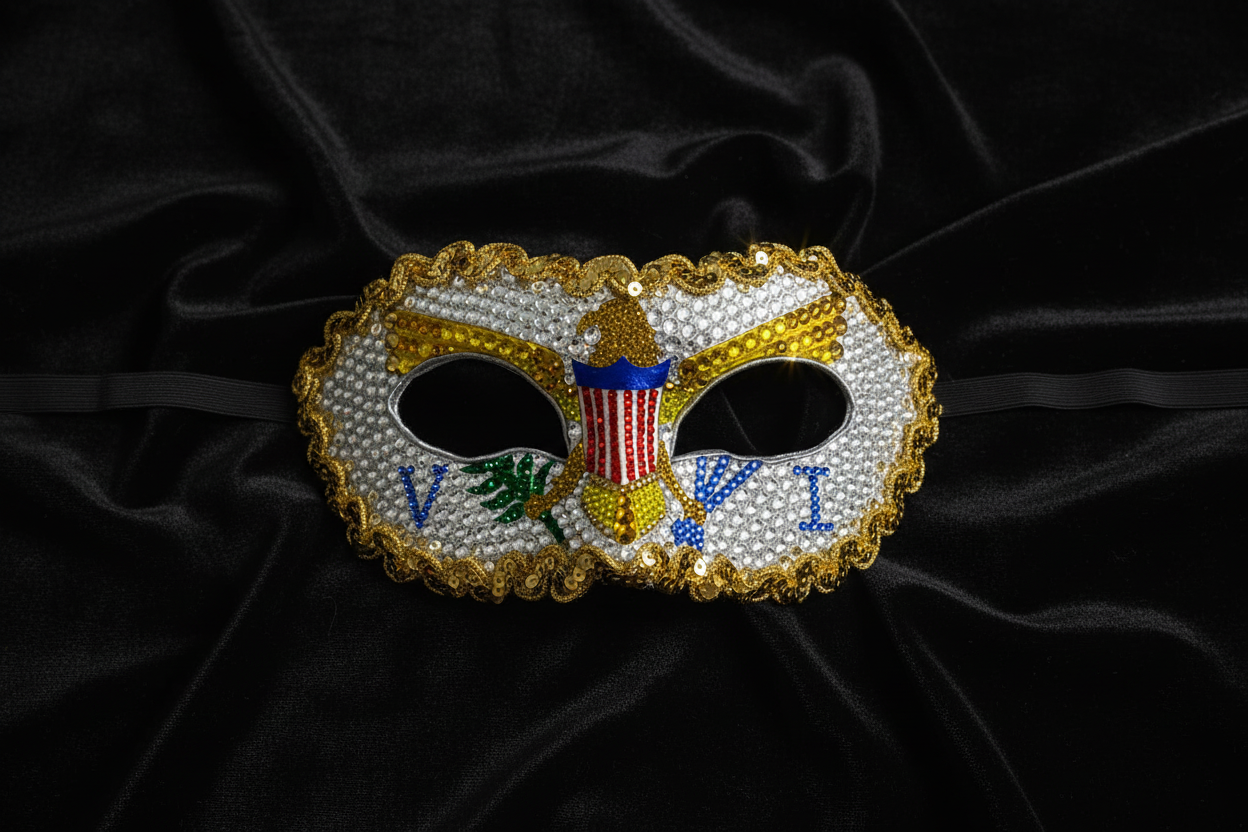 USVI Mask on Black Velvet - Soft Lighting