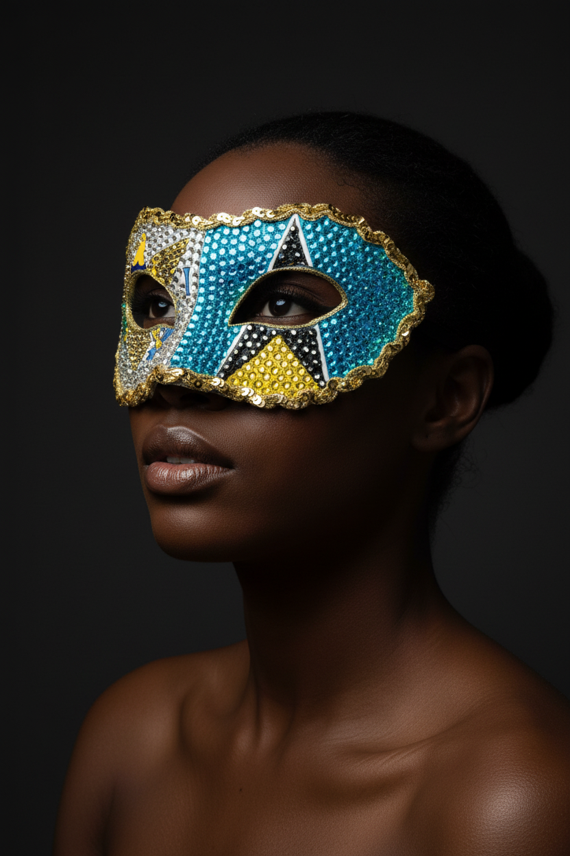 USVI x Saint Lucia Mask - 3/4 Angle