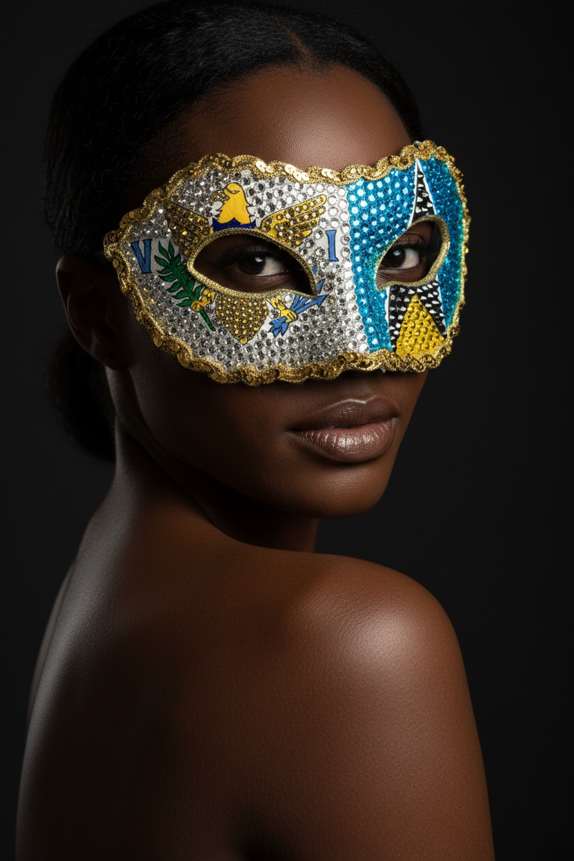 USVI x Saint Lucia Mask - Over the Shoulder
