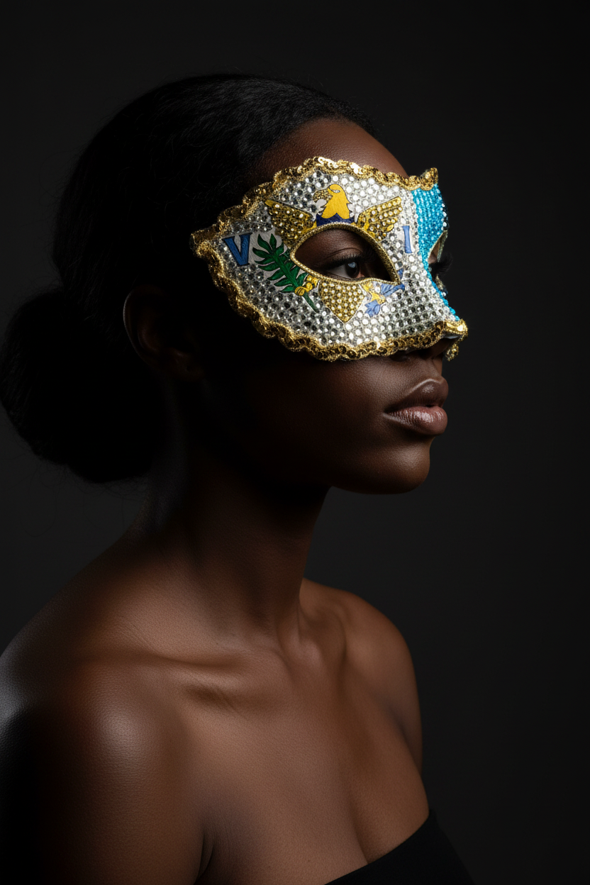 USVI x Saint Lucia Mask - Side Profile